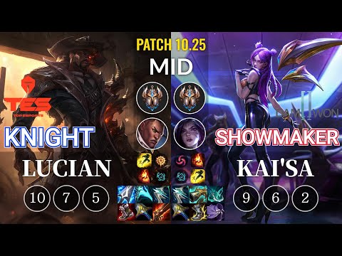 TES knight Lucian vs DWG ShowMaker Kai'Sa Mid - KR Patch 10.25
