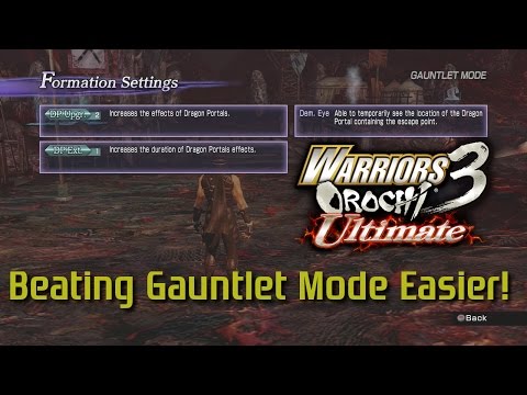 Warriors Orochi 3 Ultimate | How to beat Gauntlet Mode Easier! Demon Eye / Eagle Eye Formations!