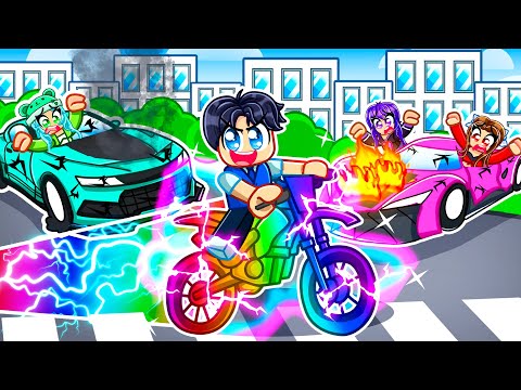 OP MOTORCYCLE SPEEDRUNNER vs HUNTERS In DRIVING EMPIRE! (Roblox)