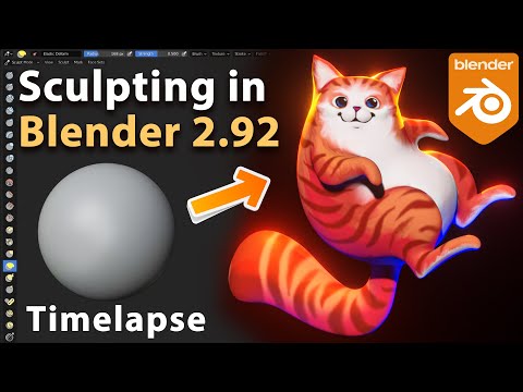 Blender stylized Cat sculpting timelapse | Vertex Painting