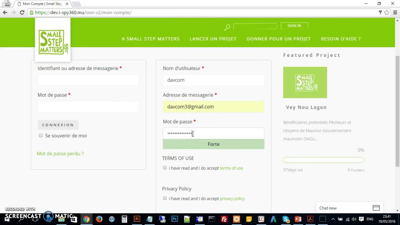SSM - New Account Registration