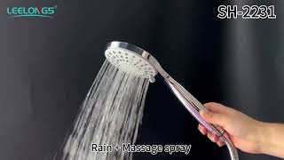2231Bathroom 3 Functional Refreshing Shower Handheld Plastic Chromed Air Intake Shower Head
