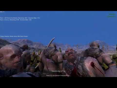 10,000 Elf Warrior No shields (Attack) vs 10,000 Uruks (Attack)