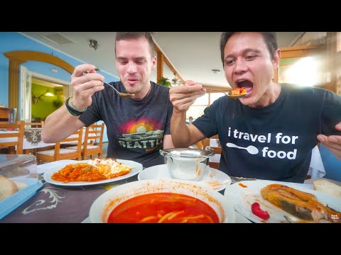 Europe’s SPICIEST FOOD 🌶️🌶️ !! Hungarian Fisherman’s Soup 🐟 in Hungary!