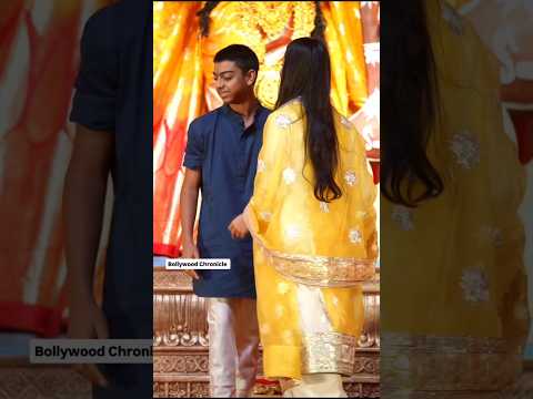 naysha devgan & yug kajol 🥰  click on a photo durga puja 4k status video