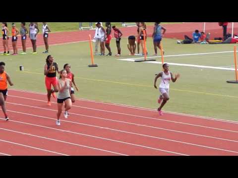 2017 USATF Gulf Association 13-14 Girls 100 Meter Dash Prelims Heat 2/8