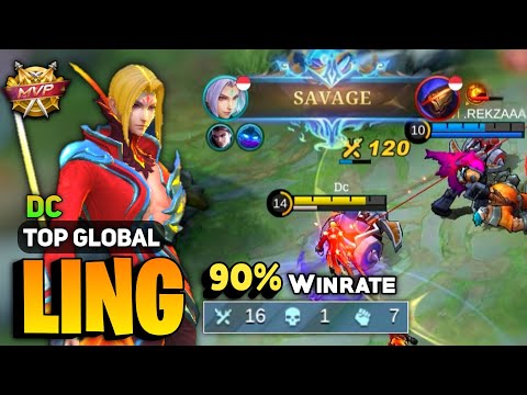 LING SAVAGE! 90% Winrate Perfect Gameplay [ Top Global Ling Best Build 2022 ] By Dc - MLBB