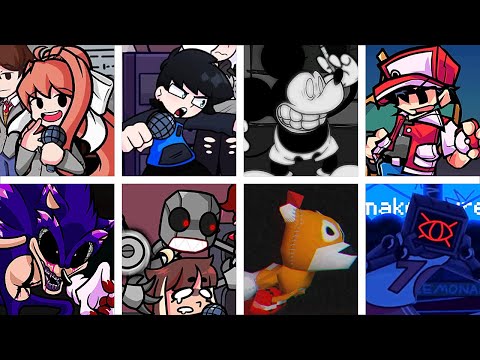 Glitcher (Monika Mix) but Every Turn Different Characters Sing It (FNF Everyone Sings Glitcher)