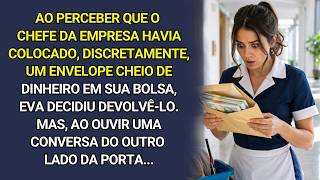 Ao ver o chefe esconder muito dinheiro em sua bolsa, Eva decidiu devolvê-lo... Mas, ao ouvir...