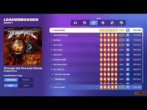 [Fortnite Festival S7] Through the Fire and Flames Expert Lead 100% FC 1st Place