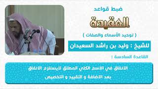 صورة القاعدة السادسة   الاتفاق في الاسم الكلي المطلق لايستلزم الاتفاق