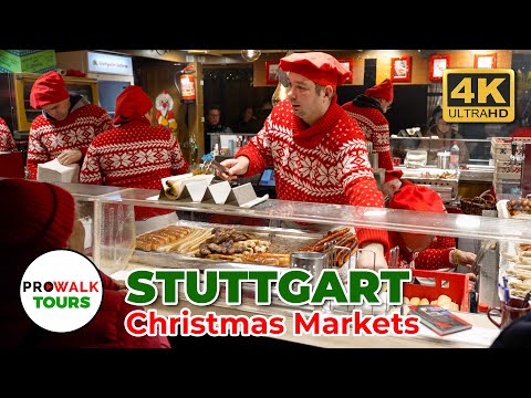 Stuttgart Christmas Markets - Germany Walking Tour - 4K with Captions