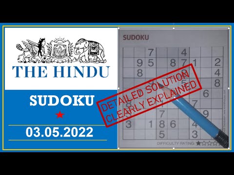 How to Solve 1 Star Hindu  Sudoku May 03, 2022 -  Step By Step Solution