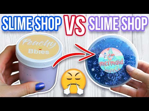 SLIME SHOP VS SLIME SHOP! Peachybbies vs Rainbow Playmaker vs Mermaid Slimez