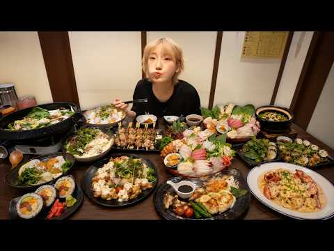 매니저님과 둘이 회식하러갔는데 너무 많이 시켜서 단체석으로 강제 이동당한 히밥 영상 썸네일
