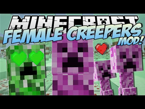 Minecraft | FEMALE CREEPERS MOD! (Creeper Girlfriends, Pink Creepers & More!) | Mod Showcase