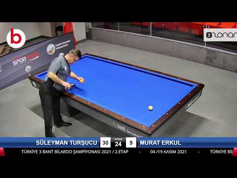 SÜLEYMAN TURŞUCU & MURAT ERKUL Bilardo Maçı - 2021 TÜRKİYE ŞAMPİYONASI 2.ETAP-9.TUR