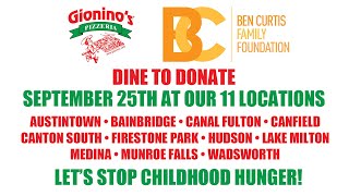Gionino's Dine to Donate with the Ben Curtis Family Foundation