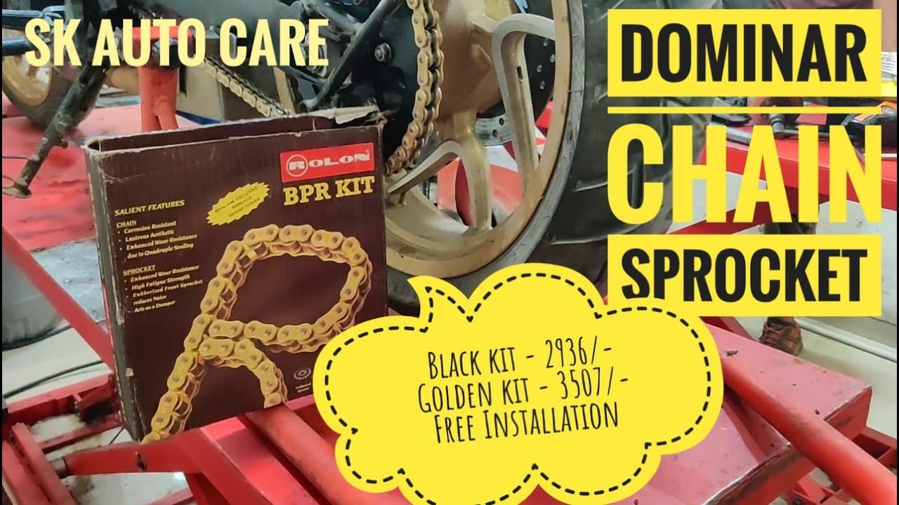 Dominar 400 Chain Sprocket | Gold Chain Sprocket Change | Brass Chain Kit | Rolon Chain Sprocket |