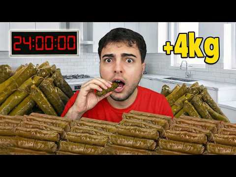 Eating only stuffed grape leaves for 24 hours! How much weight did we gain?