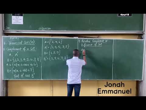 Intersection, Union and Complement of Sets