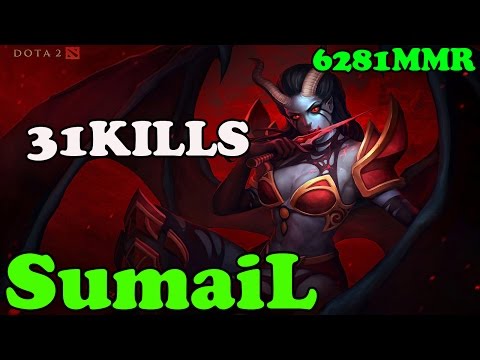 Dota 2 - SumaiL 6281 MMR Plays Queen of Pain vol 2# - Ranked Match Gameplay