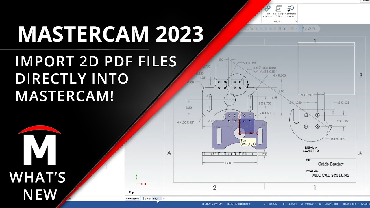 Import PDF Drawings into Mastercam - What's New Mastercam 2023