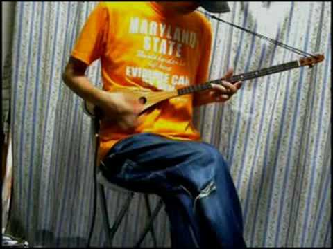 3 string guitar -  shamisen funk style  ミンミンで三味線ファンク