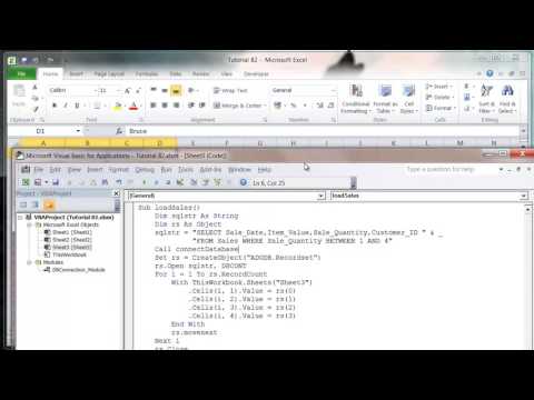 Excel 2010 VBA Tutorial 83   ADODB   SQL BETWEEN