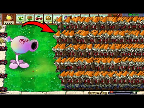 Hypno Pea vs 999 Conehead Zombie - Plants vs Zombies Hack