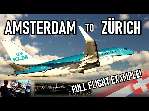 ✈️👨‍✈️ VATSIM Full Flight: Amsterdam to Zürich! | BUSY ARRIVAL | PMDG Boeing 737 in MSFS + Subtitles Video