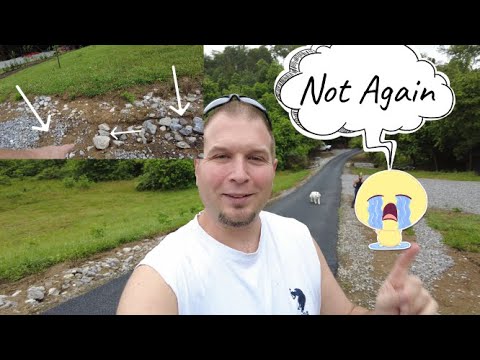 Digging Drainage trench between rain storms! Blocked Drain AGAIN! Save the Orchard!