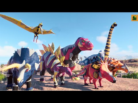 Dinosaur Thunder Zords: Rampage, Battles and Skin Showcase