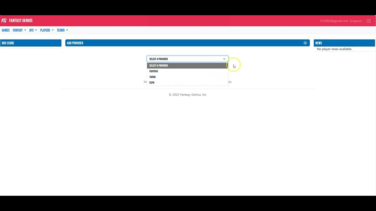 Fantasy Genius intro + Manage my leagues