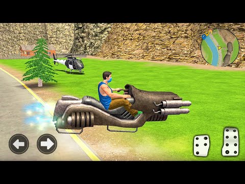 Hover Bike and Police Helicopter Driving in Open World Game - Android Gameplay