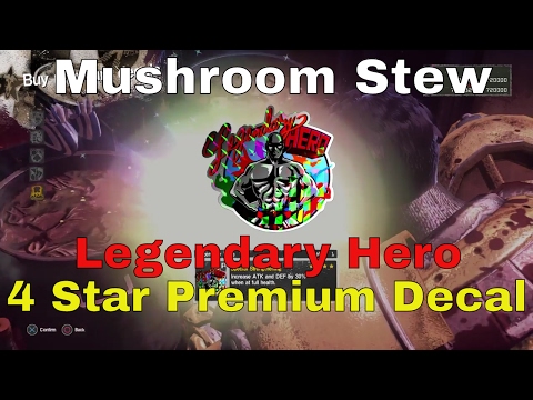 LET IT DIE Very Rare 4 Star Premium Decal LEGENDARY HERO from the Mushroom Stew