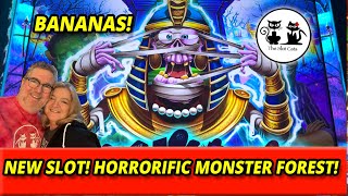 NEW SLOT! HORRORIFIC MONSTER FOREST! BIG WIN ON ALL BONUSES! #theslotcats #slots #bonus #winning