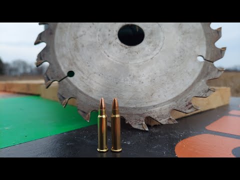 17hmr 20gr Bullets vs Saw Blade at 100yds