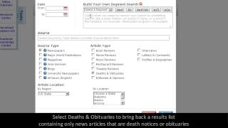 LexisNexis Academic: Finding an Obituary