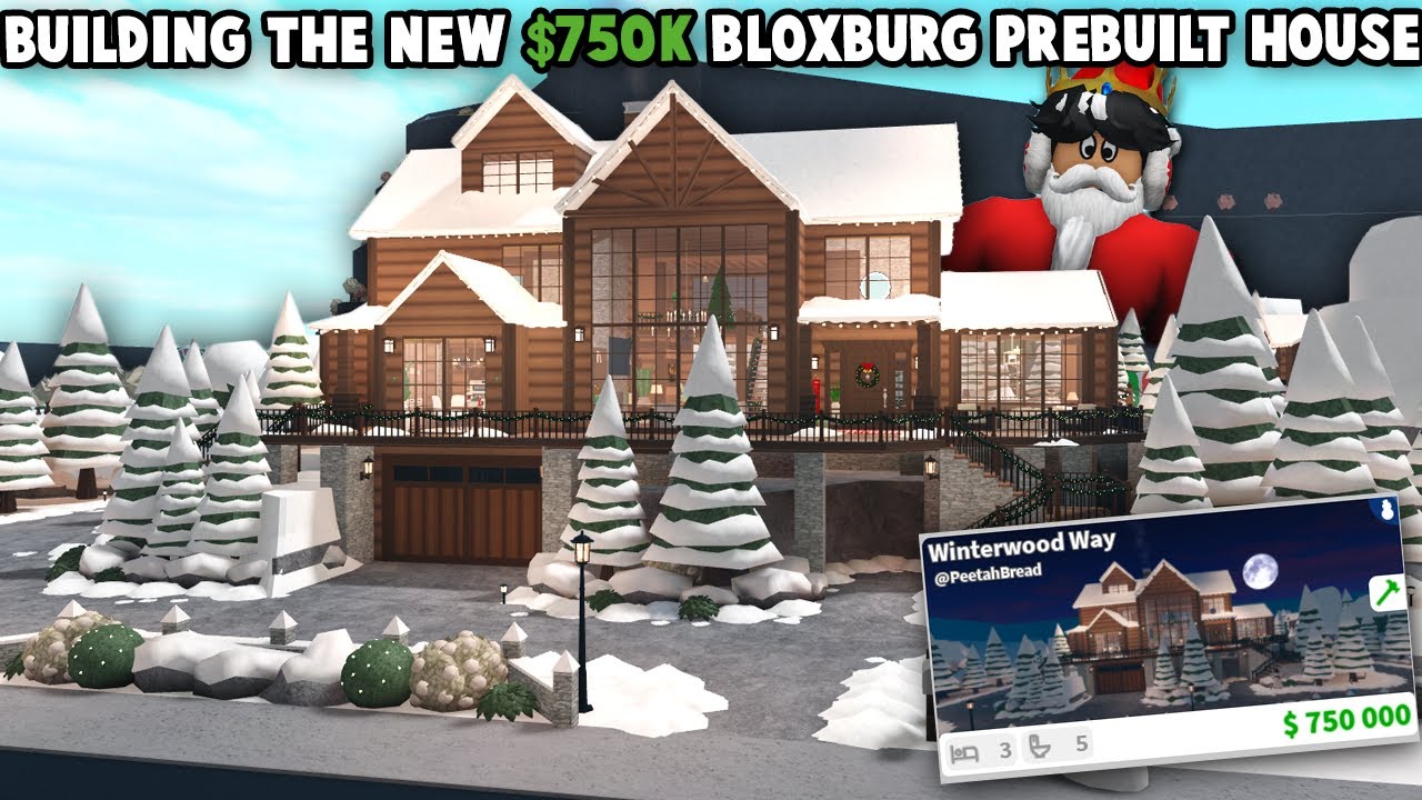 BUILDING the NEW BLOXBURG $750K PREBUILT WINTER HOUSE... AND 12TH ELF