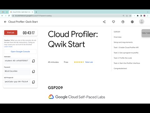 #NEW Cloud Profiler: Qwik Start || #qwiklabs || #GSP209