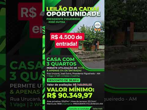 Presidente Figueiredo - entrada R$ 4.500 #presidentefigueiredo