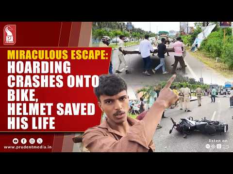 Dabolim Shock: Hoarding Crashes Onto Bike, Rider Escapes 