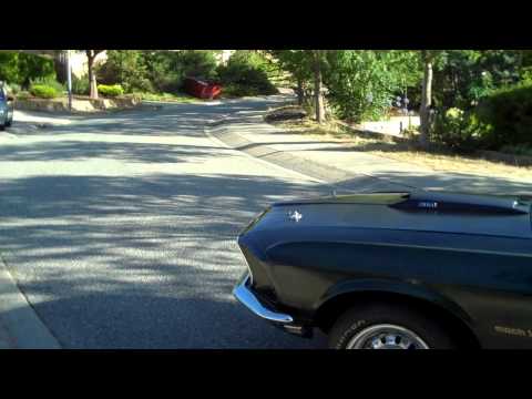 1969 Mach 1 351C before and after Hooker headers and Flowmaster pipes fitted