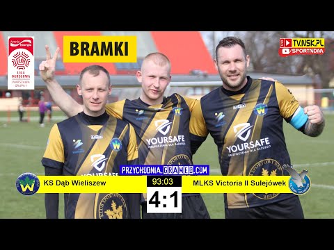 tv.nsk.pl [bramki] KS Dąb Wieliszew - MLKS Victoria II Sulejówek 4:1 (0:1) 2023-04-08 g. 13:00 LO