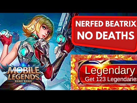 New nerfed Beatrix Gameplay || No. 1 World Rank || Mobile Legends