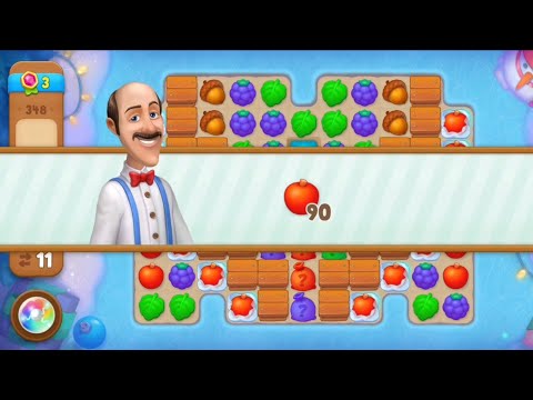 Gardenscapes Level 348 All Goals Complete - Playrix Gameplay