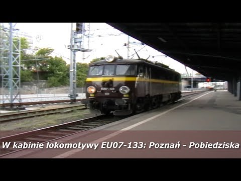 W kabinie maszynisty EU07-133 - Poznań Główny - Pobiedziska