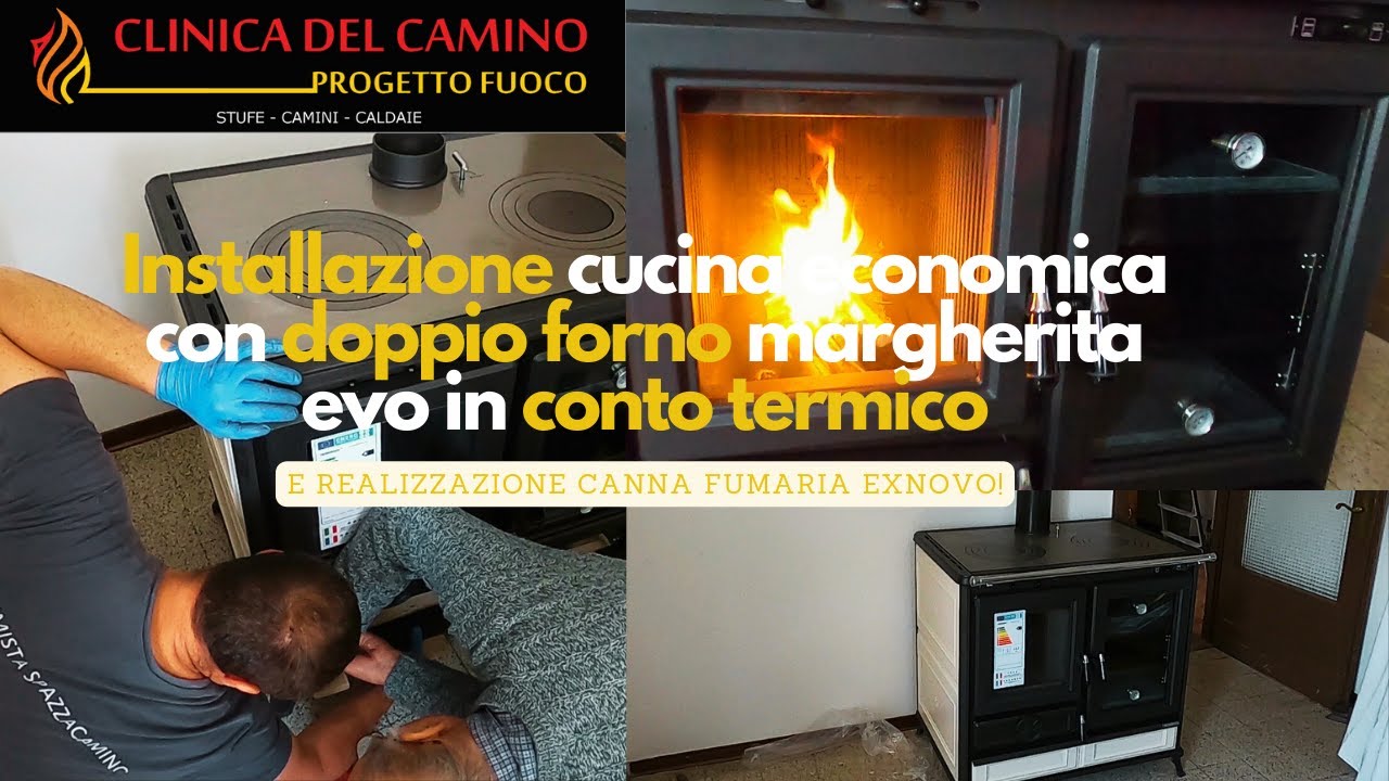 STUFA ECONOMICA,CUCINA A LEGNA THERMOROSSI MARGHERITAEVO DOPPIO FORNO, INSTALLAZIONE E FUNZIONAMENTO