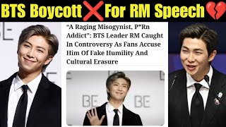 BTS Boycott ❌ Because of RM Speech 💔 BTS Getting Hate for RM 😭 BTS RM Getting Hate from Army #bts